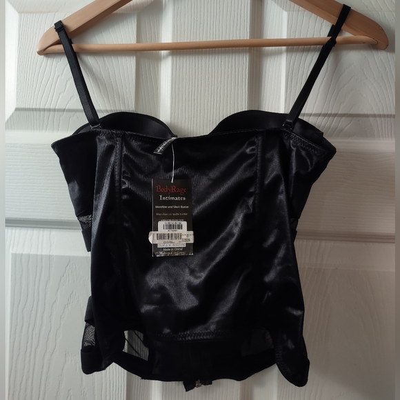 NWT - Body Rage Microfiber and Mesh Black Bustier Size Small - Picture 2 of 8